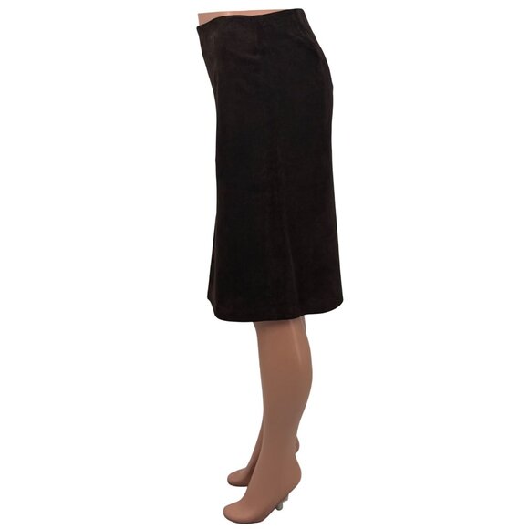 Archival 2003 GAP Blue Label Genuine Suede Column Skirt | Dark Academia Boho VTG - Picture 9 of 16